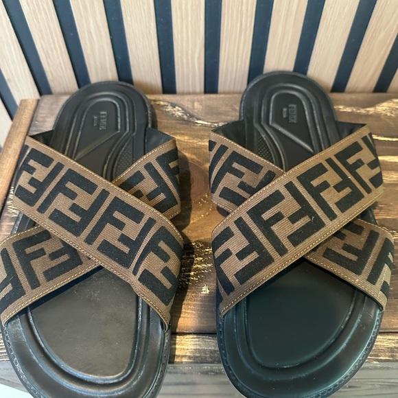 Fendi Men's Cross-Strap Sandals - Picture 1 of 7